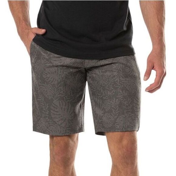 NWT Travis Mathew Go Fish Golf Shorts Sz 30 Heather Gray Palm Leaf - Picture 1 of 8